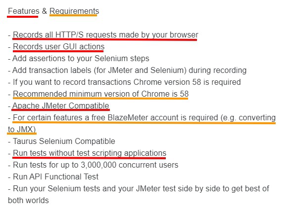 BlazeMeter Features & Requirements